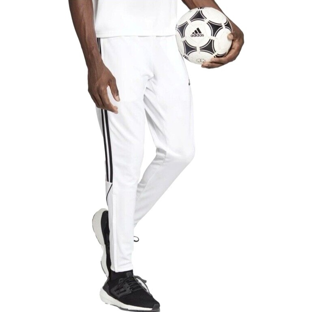 adidas Tiro Track Pants Mens 2XL Tapered Leg Soccer Training White Black HS3531